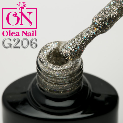 Гель лак Olea Nail черный флакон G206, 10 мл
