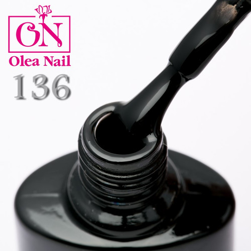 Гель лак Olea Nail черный флакон №136 (черный), 10 мл